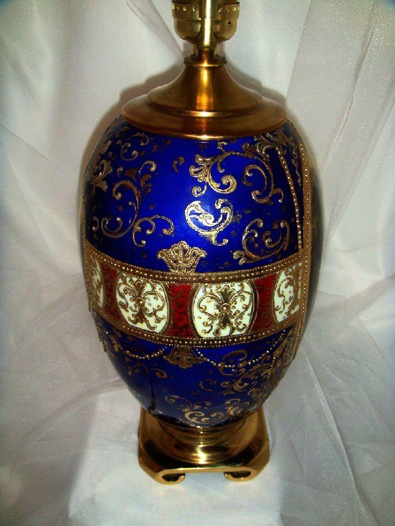 Nippon - Noritake - Cobalt and Gold - Scenic - Swans - Vase - Lamp Nippon - Noritake - Cobalt and Gold - Scenic - Swans - Vase - Lamp