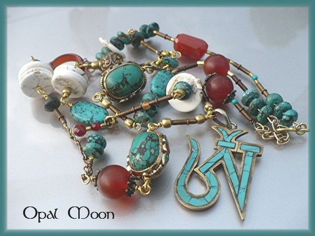 Mixed Metal OM Pendant Necklace - Opal Moon - 'Sounds of Creation' Mixed Metal OM Pendant Necklace - Opal Moon - 'Sounds of Creation'