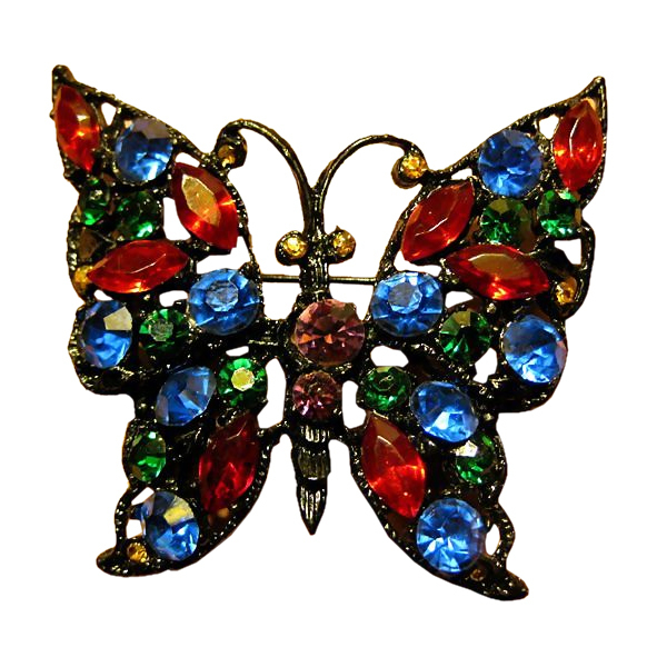 Sparkling Rhinestone Butterfly Pin 2 1/4" Sparkling Rhinestone Butterfly Pin 2 1/4"