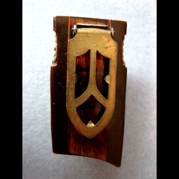 Lucite Ribbon & Brass Dress Clip - ART DECO Lucite Ribbon & Brass Dress Clip - ART DECO