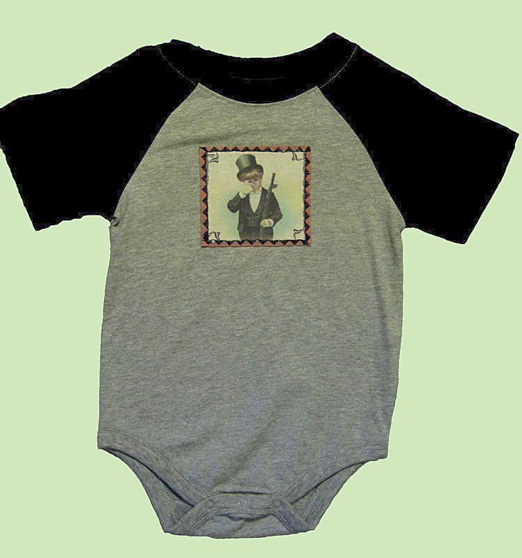 18 Months Children's Onesie with Vintage Gentleman Illustration 18 Months Children's Onesie with Vintage Gentleman Illustration