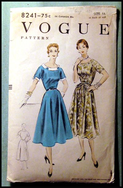 Vintage Dress Shops on Vintage Vogue Dress Pattern 1954 From Openslate On Ruby Lane