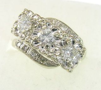Art Deco 14 Karat White Gold Diamond Ring Art Deco 14 Karat White Gold Diamond Ring