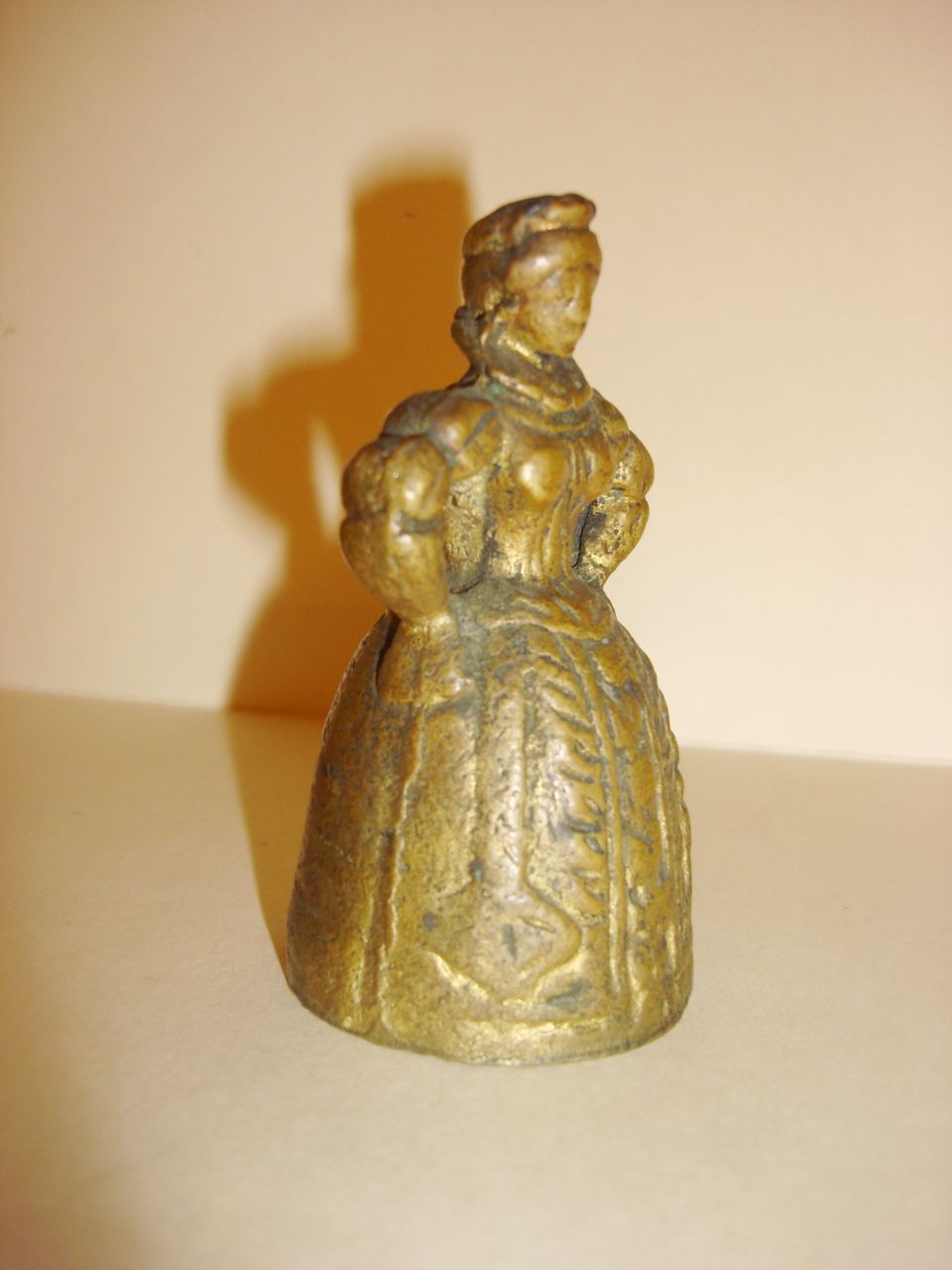 Vintage Small Brass Bell OF A Victorian Woman from ottosantiques on