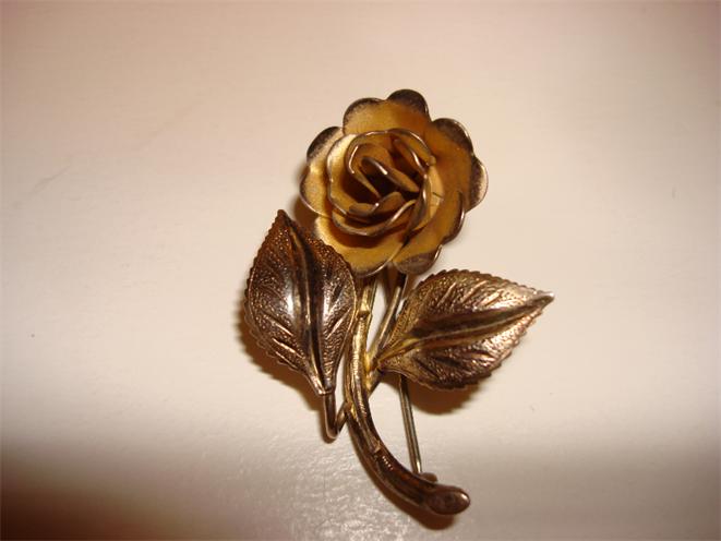 Sterling Vintage Yellow Rose Brooch Signed Bond Boyd Sterling Vintage Yellow Rose Brooch Signed Bond Boyd
