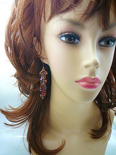 Copper Fleur de Lis ~ Out of My Mind Asymmetrical Earrings Copper Fleur de Lis ~ Out of My Mind Asymmetrical Earrings