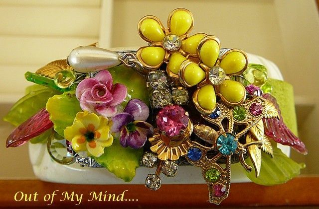 Timeless Corsage ~ Out of My Mind Collage Bracelet Timeless Corsage ~ Out of My Mind Collage Bracelet