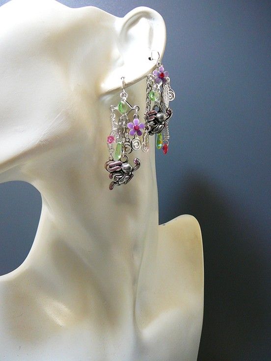 Wild As a March Hare ~ Out of My Mind Asymmetrical Earrings Wild As a March Hare ~ Out of My Mind Asymmetrical Earrings