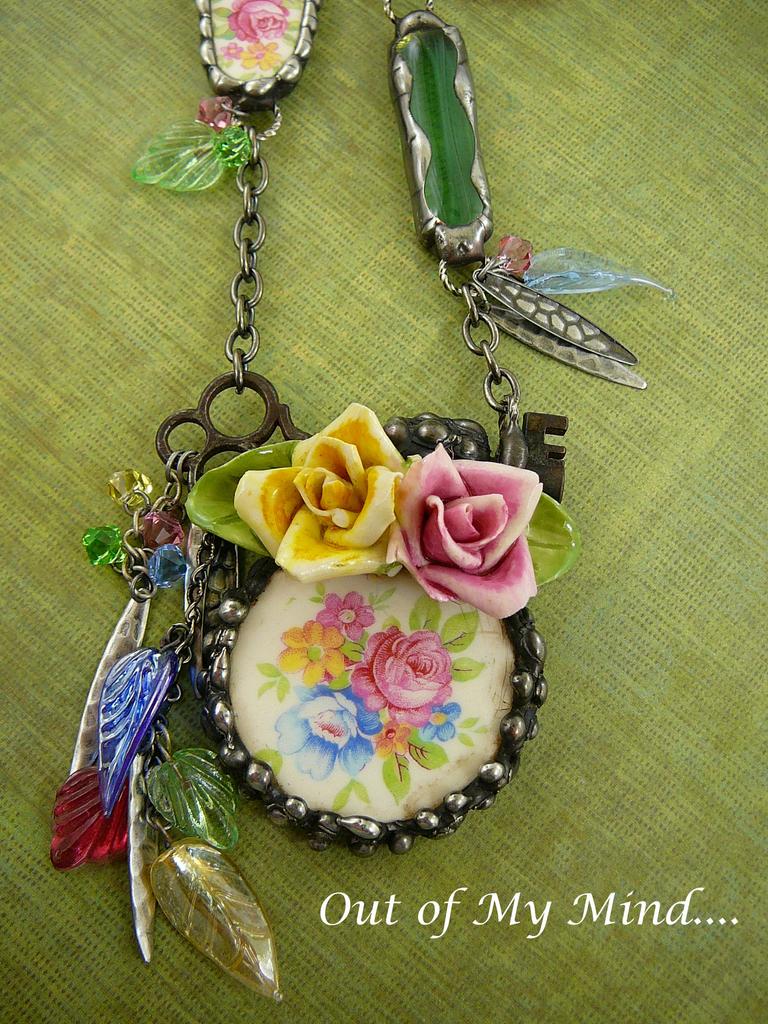 My English Garden ~ Out of My Mind Collage Necklace My English Garden ~ Out of My Mind Collage Necklace