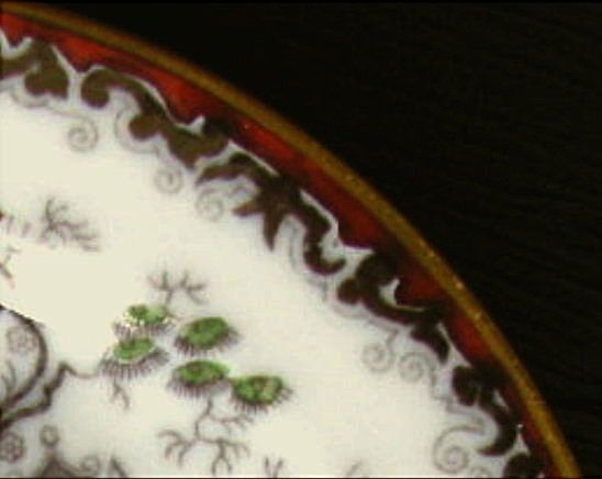 Chinoiserie Plate, Polychrome Black Transferware, Chusan, Antique 19thC English Chinoiserie Plate, Polychrome Black Transferware, Chusan, Antique 19thC English