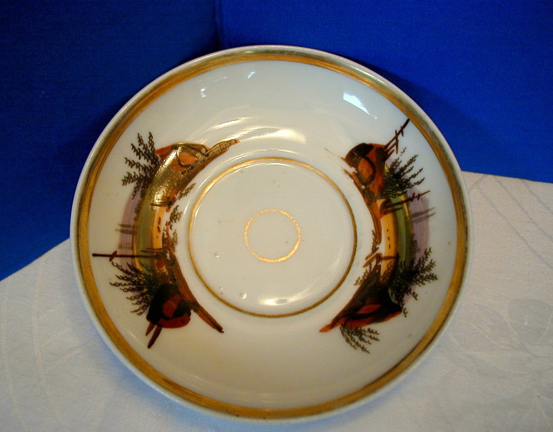 Old Paris Porcelain Cup & Saucer, HandPainted Scenes, Antique 19th C Old Paris Porcelain Cup & Saucer, HandPainted Scenes, Antique 19th C