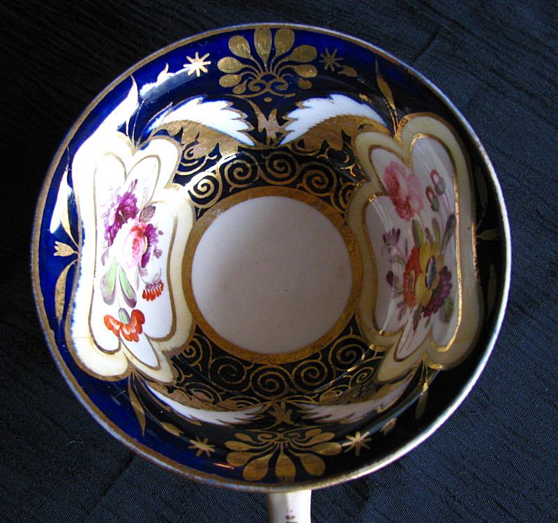 H. & R. Daniel Cup & Saucer, Blue & Gold, Antique 19th C English H. & R. Daniel Cup & Saucer, Blue & Gold, Antique 19th C English