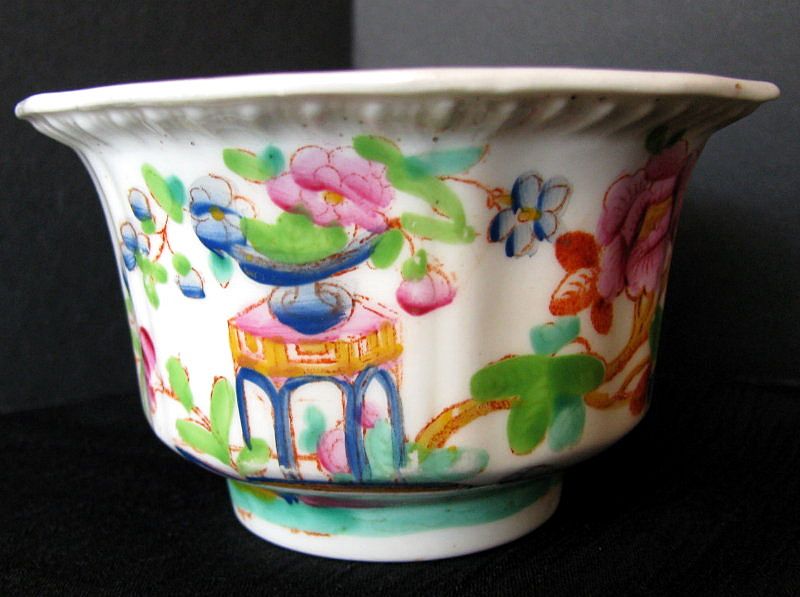 Joseph Machin Cup & Saucer, English Porcelain Chinoiserie, Antique 19th C Joseph Machin Cup & Saucer, English Porcelain Chinoiserie, Antique 19th C