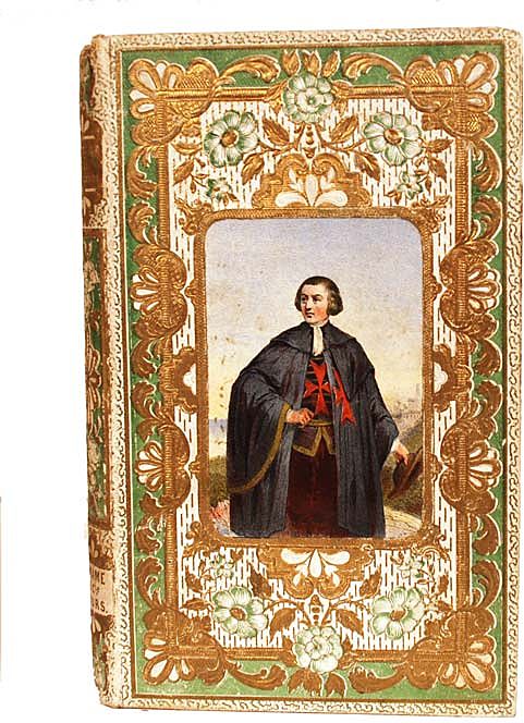 Gilt Embossed French "Romantic Binding" Book with Color Lithograph Medallion circa 1853 Gilt Embossed French "Romantic Binding" Book with Color Lithograph Medallion circa 1853