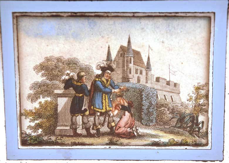Nineteenth Century French Bonbon Box w/Color Lithograph Inset Nineteenth Century French Bonbon Box w/Color Lithograph Inset