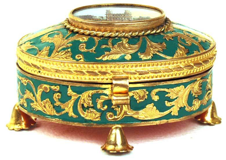 Antique French "Palais Royal" Enamel Trinket Box Antique French "Palais Royal" Enamel Trinket Box