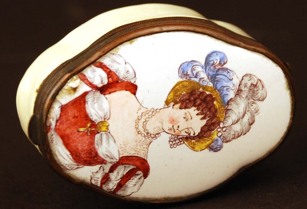 Antique Nineteenth Century French Enamel Snuff Box w/Hand Painted Portrait Antique Nineteenth Century French Enamel Snuff Box w/Hand Painted Portrait