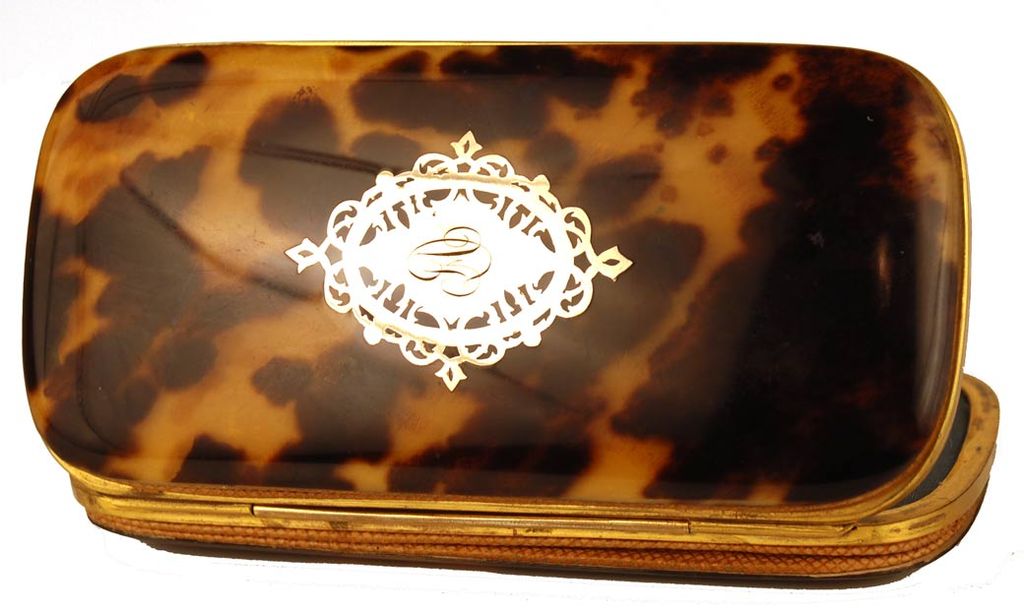 Antique French Tortoise Pique Inlay Cigar Case Antique French Tortoise Pique Inlay Cigar Case