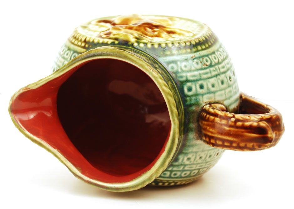 Antique French Majolica Wine Pichet Antique French Majolica Wine Pichet
