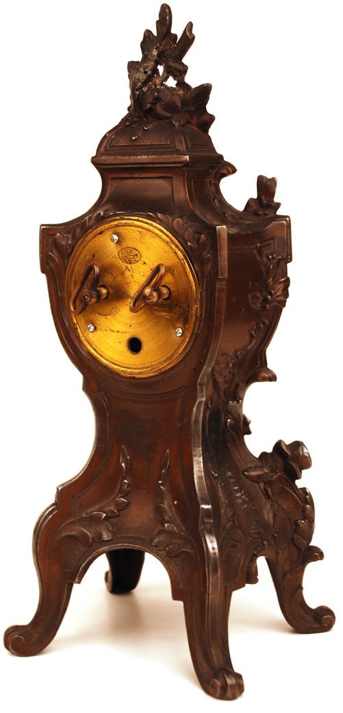 Antique Nineteenth Century French Case Metal Boudoir Clock Antique Nineteenth Century French Case Metal Boudoir Clock