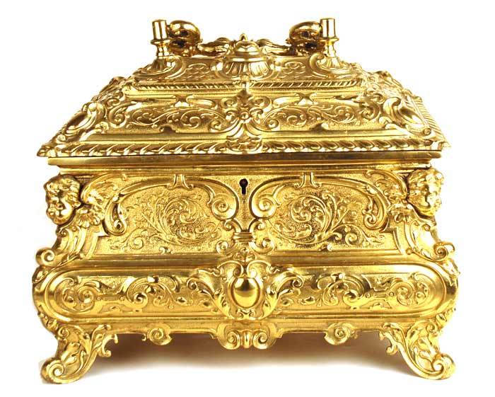 Large Antique Nineteenth Century French Bronze Casket Large Antique Nineteenth Century French Bronze Casket