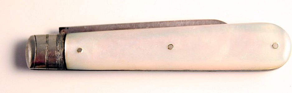 Victorian 1896 Sterling Silver Fruit Knife Penknife Mother of Pearl Victorian 1896 Sterling Silver Fruit Knife Penknife Mother of Pearl