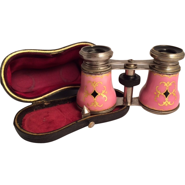 1870 Antique French Enamel Opera Glasses in Excellent Condition with from partnerantiques on