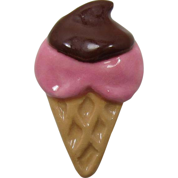 Cute Ceramic Ice Cream Cone Pin - Yum! Cute Ceramic Ice Cream Cone Pin - Yum!