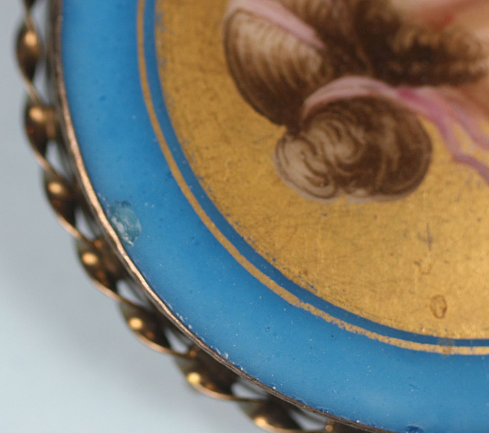 Antique Porcelain Brooch Classical Female Hand Painted Portrait Brooch Antique Porcelain Brooch Classical Female Hand Painted Portrait Brooch