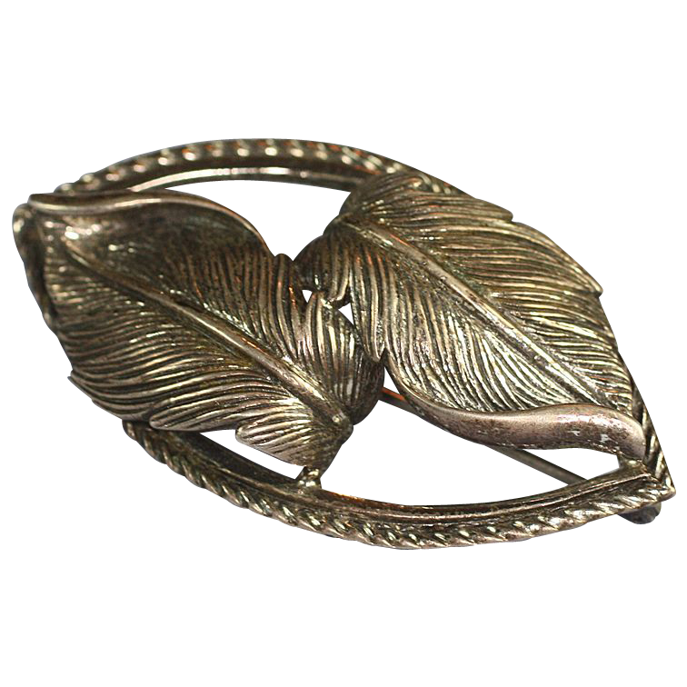 Vintage Sterling Leaf Motif Brooch Danecraft Vintage Sterling Leaf Motif Brooch Danecraft