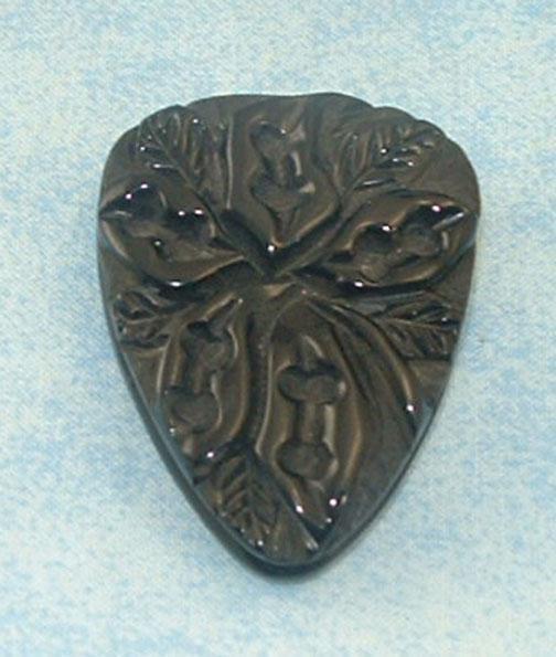 Vintage Bakelite Dress Clip Black Deeply Carved Leaf Motif Vintage Bakelite Dress Clip Black Deeply Carved Leaf Motif
