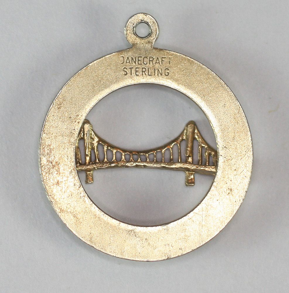 Golden Gate Bridge San Francisco Vermeil Sterling Charm Signed Danecraft Golden Gate Bridge San Francisco Vermeil Sterling Charm Signed Danecraft