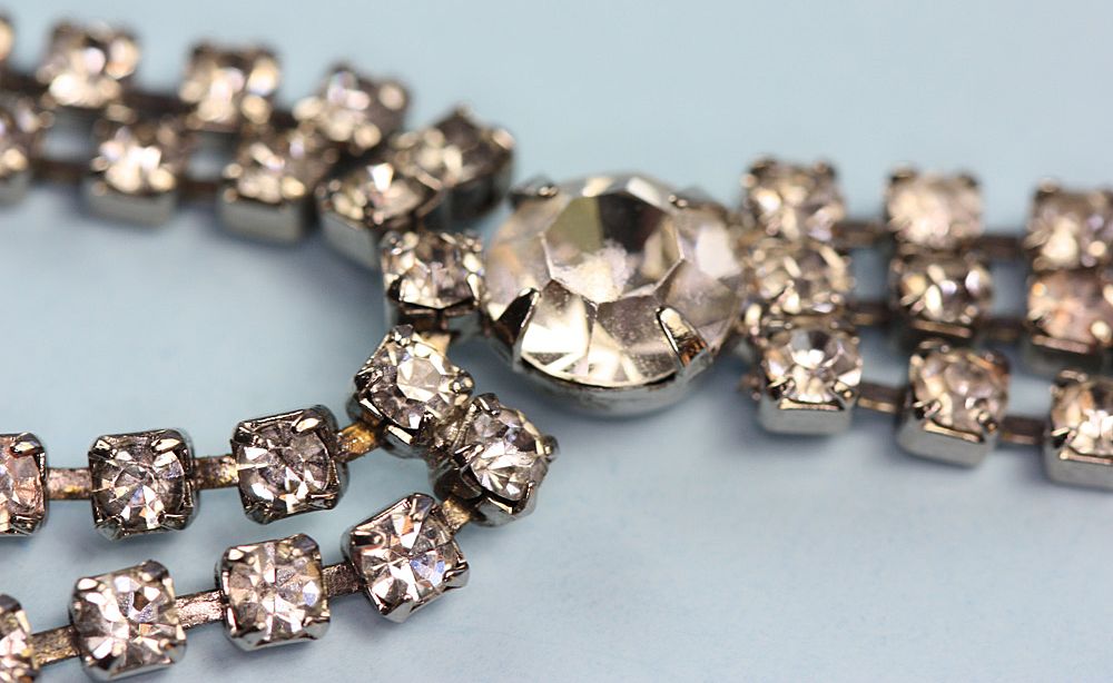 Rhinestone Bridal/Prom Necklace Festoon Style Kramer of New York Rhinestone Bridal/Prom Necklace Festoon Style Kramer of New York
