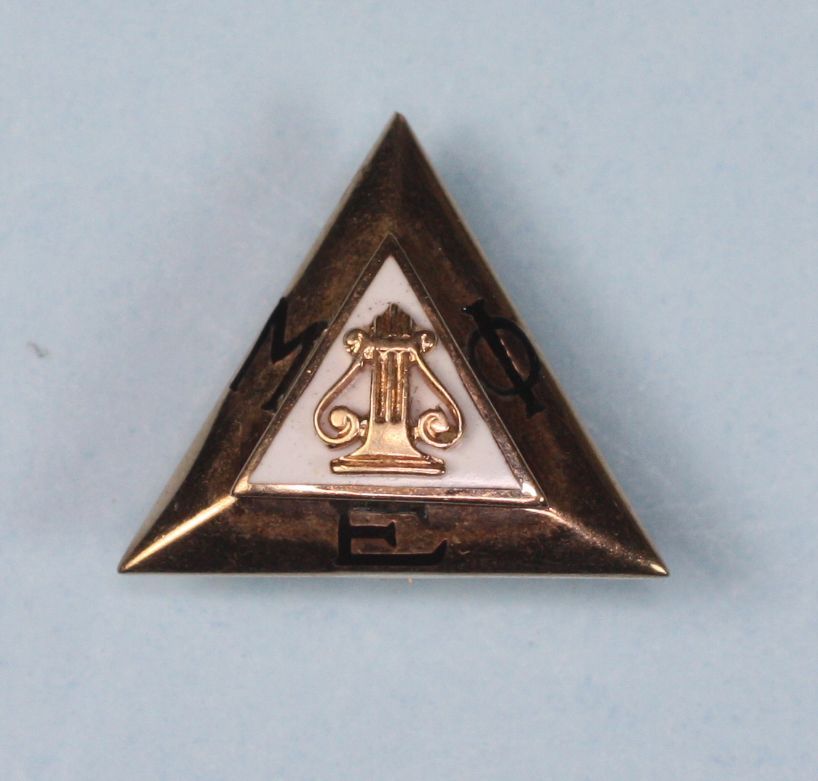 10K Gold Greek Pin Music Honor Society Mu Phi Epsilon Enameled 1958 10K Gold Greek Pin Music Honor Society Mu Phi Epsilon Enameled 1958