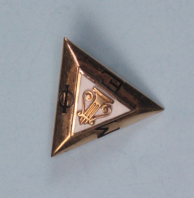10K Gold Greek Pin Music Honor Society Mu Phi Epsilon Enameled 1958 10K Gold Greek Pin Music Honor Society Mu Phi Epsilon Enameled 1958