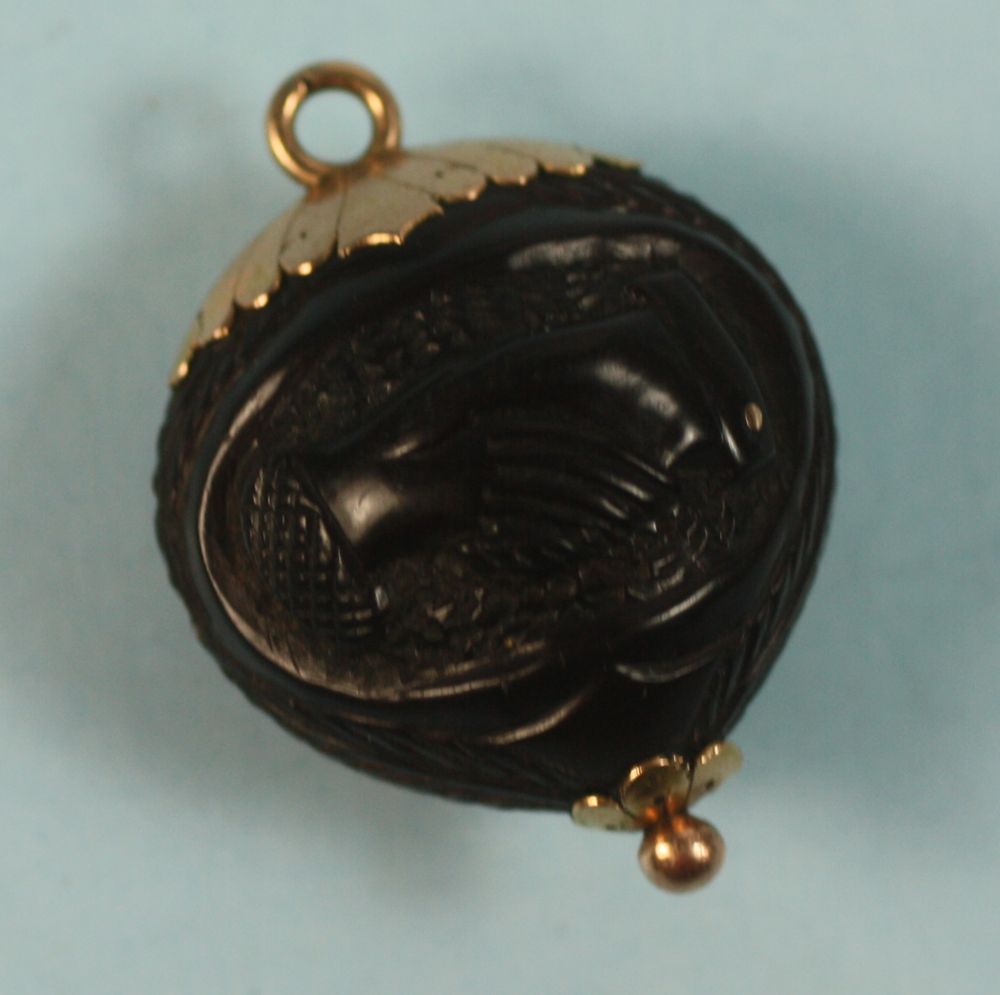Victorian Carved Amber 10K Gold Pendant Memento Mori Victorian Carved Amber 10K Gold Pendant Memento Mori