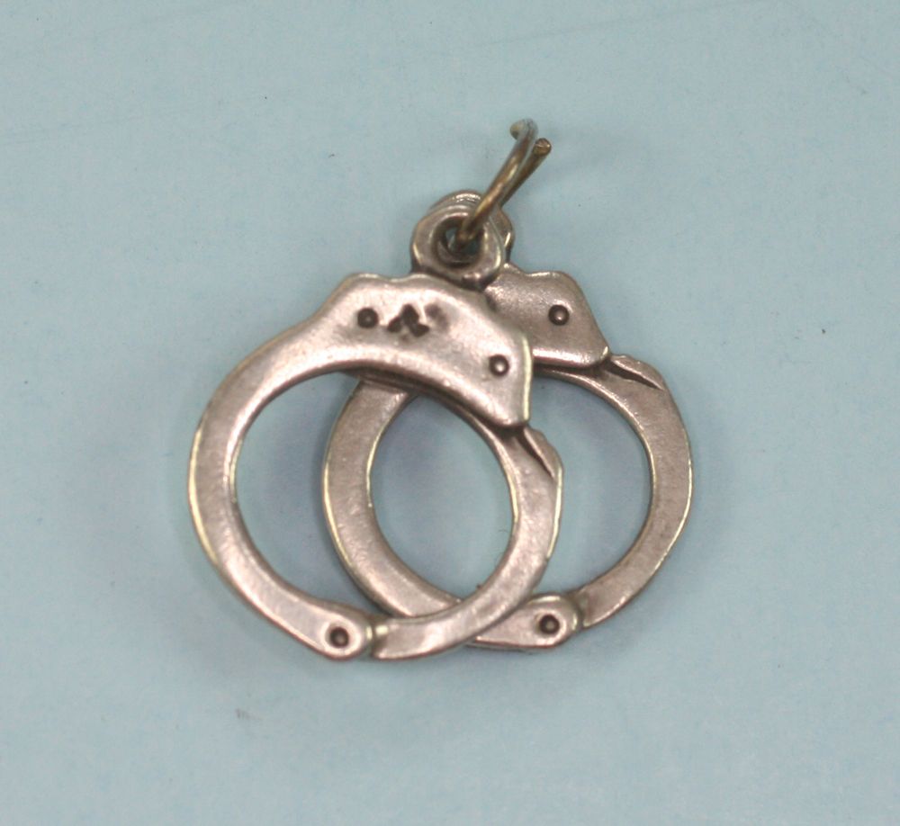 Sterling Pair of Handcuffs Charm Vintage Sterling Pair of Handcuffs Charm Vintage