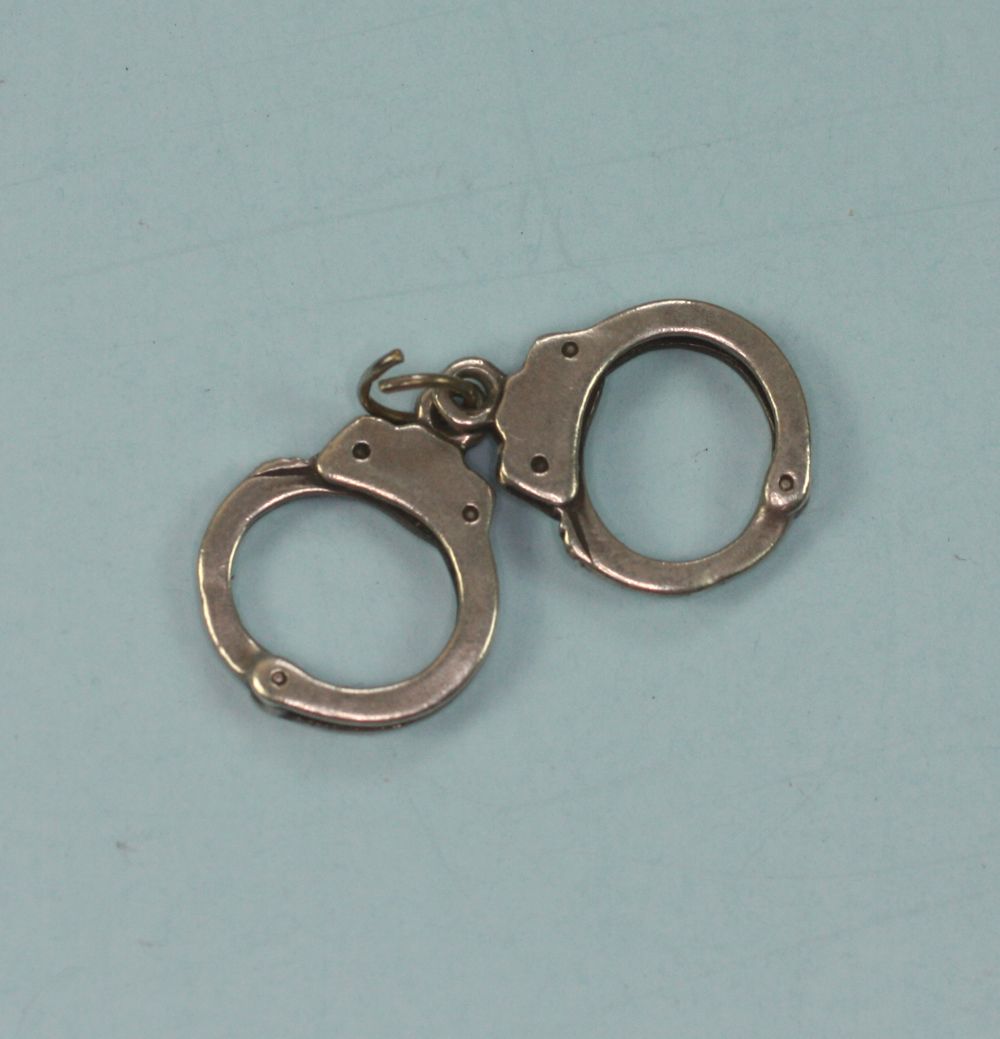 Sterling Pair of Handcuffs Charm Vintage Sterling Pair of Handcuffs Charm Vintage