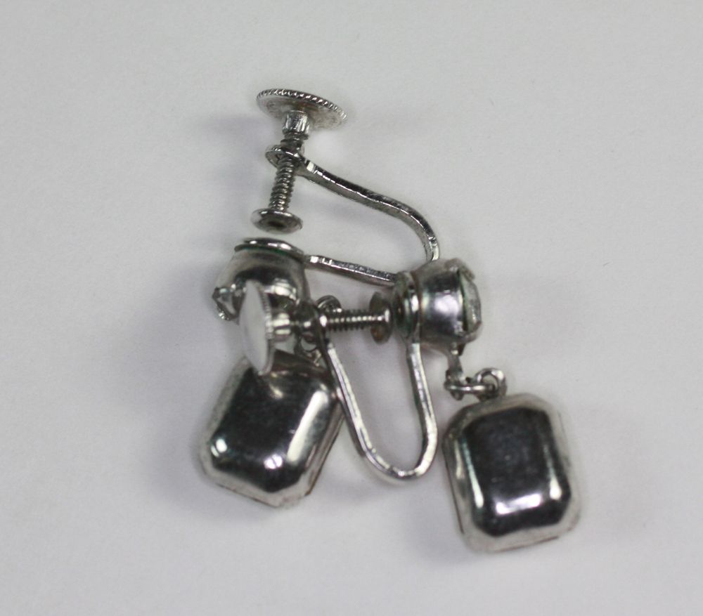 Vintage Crystal Rhinestone Dangle Earrings Emmons in Original Box Vintage Crystal Rhinestone Dangle Earrings Emmons in Original Box