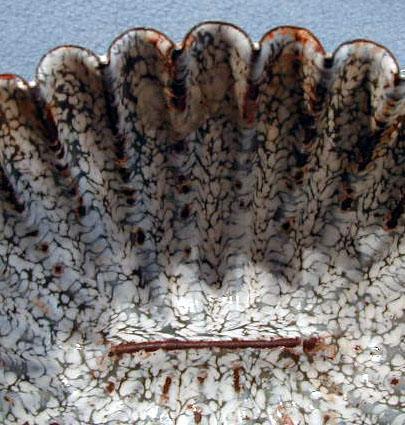 Early Mottled Gray & White Agate or Graniteware Mold Early Mottled Gray & White Agate or Graniteware Mold