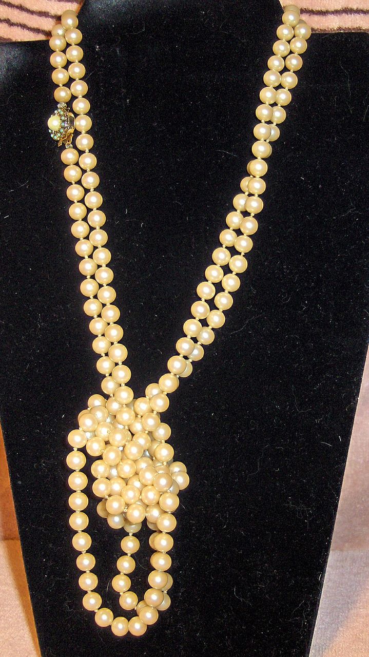 Fabulous 74" Long Faux White Pearl Necklace with Pretty Clasp Fabulous 74" Long Faux White Pearl Necklace with Pretty Clasp