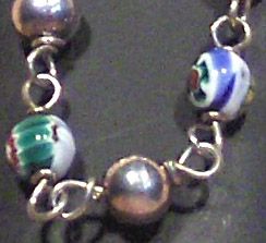 Lovely Sterling Bead and Art Glass Bead Bracelet Lovely Sterling Bead and Art Glass Bead Bracelet