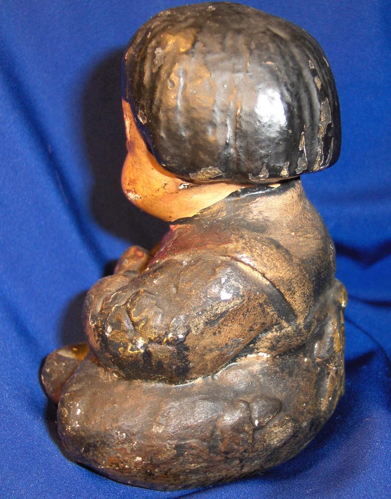 Lovely Pair of 19th Century Chinese Boy and Girl Chalk Figurines Lovely Pair of 19th Century Chinese Boy and Girl Chalk Figurines