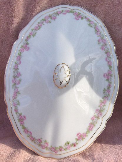 Vienna Austria Porcelain Pink and White Flowers Handled Oval Covered Vegetable Bowl or Casserole Vienna Austria Porcelain Pink and White Flowers Handled Oval Covered Vegetable Bowl or Casserole