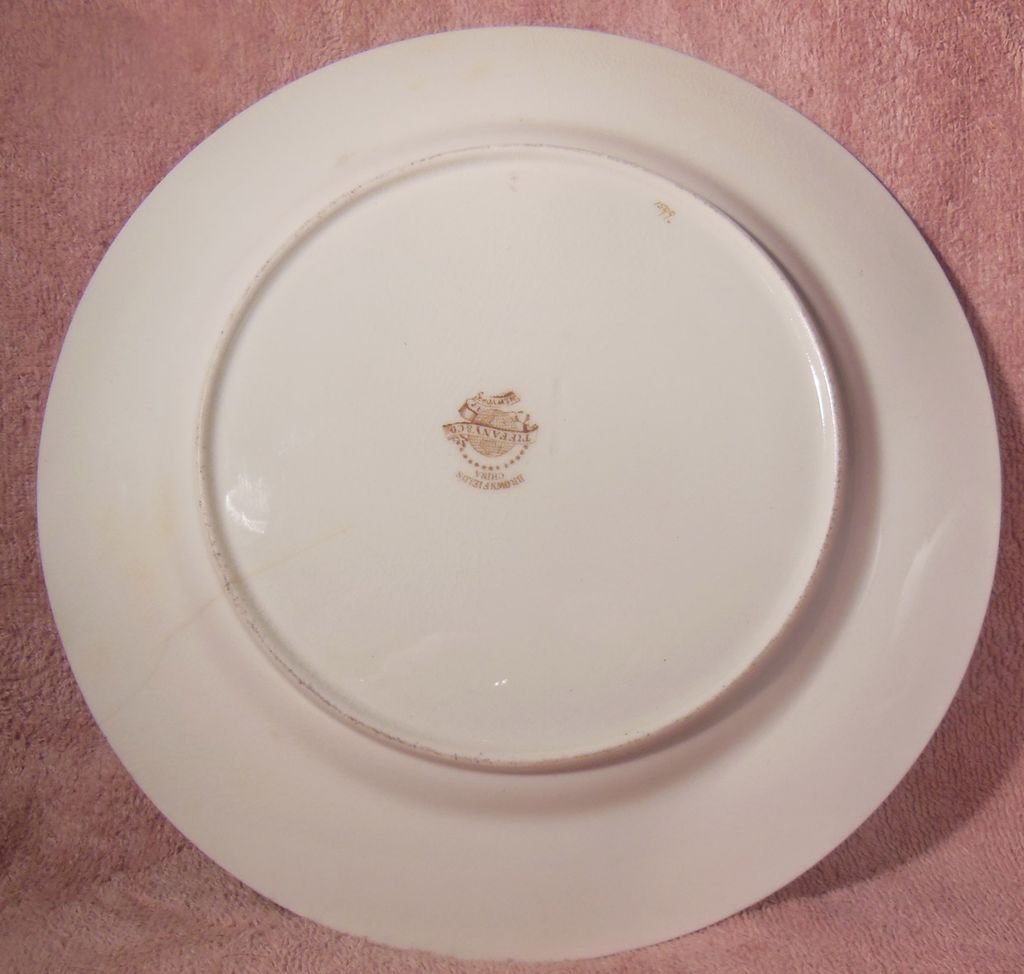 White and Gold Encrusted Brownfields China Tiffany & Co. 9” Plate from