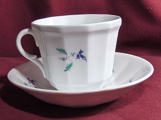 19th Century Early English Sprig Cup and Saucer 19th Century Early English Sprig Cup and Saucer