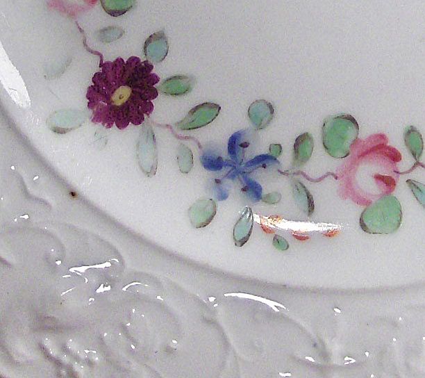 Pair of Embossed Plates with Pheasants and Hand Painted Flowers Pair of Embossed Plates with Pheasants and Hand Painted Flowers