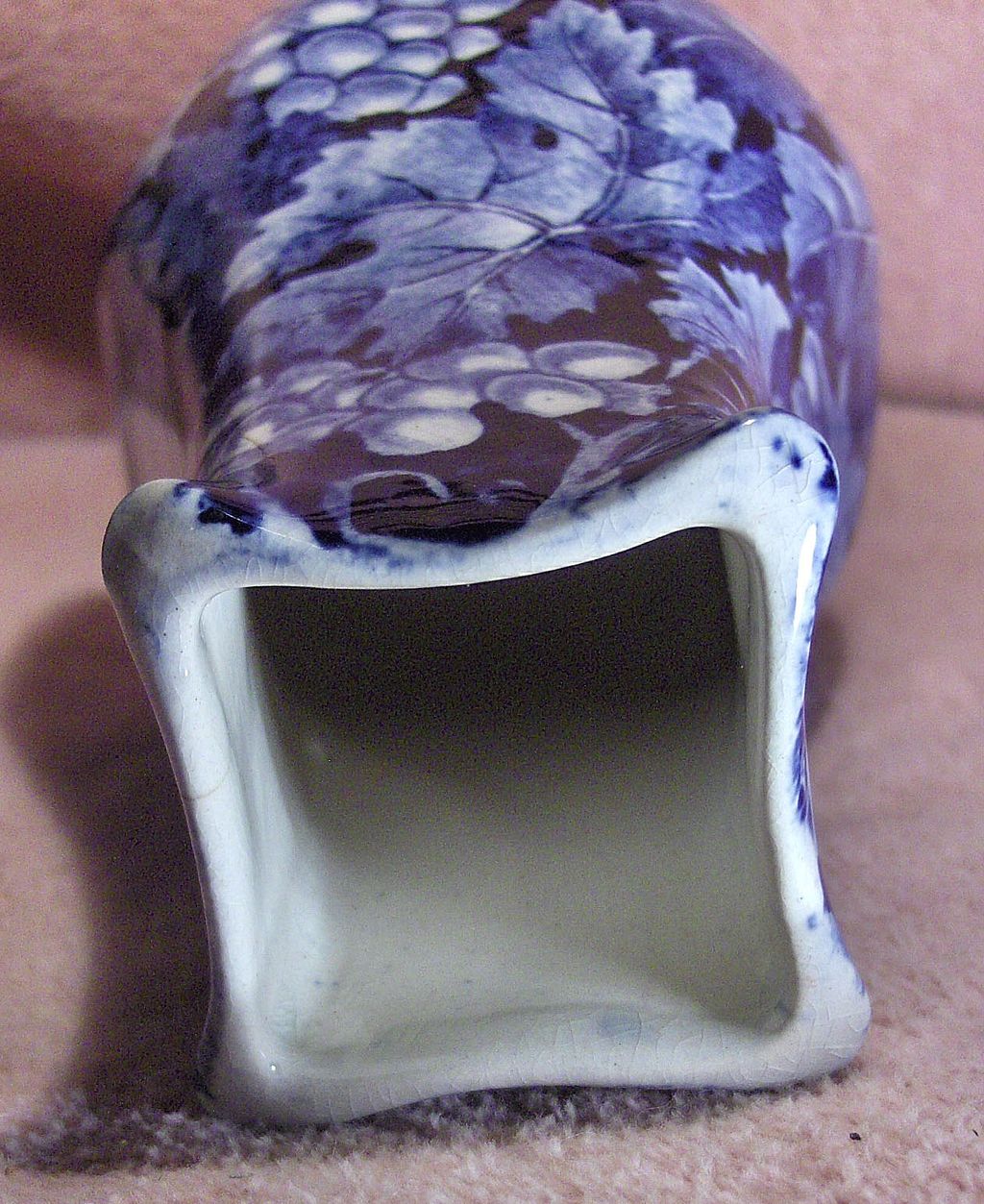 Rörstrand Blue and White Floral Vase Druva Pattern Rörstrand Blue and White Floral Vase Druva Pattern