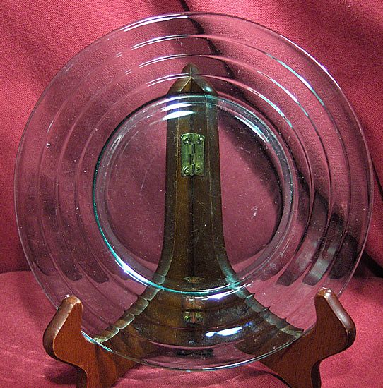 Set of 5 Green Glass Ringed Plates Set of 5 Green Glass Ringed Plates