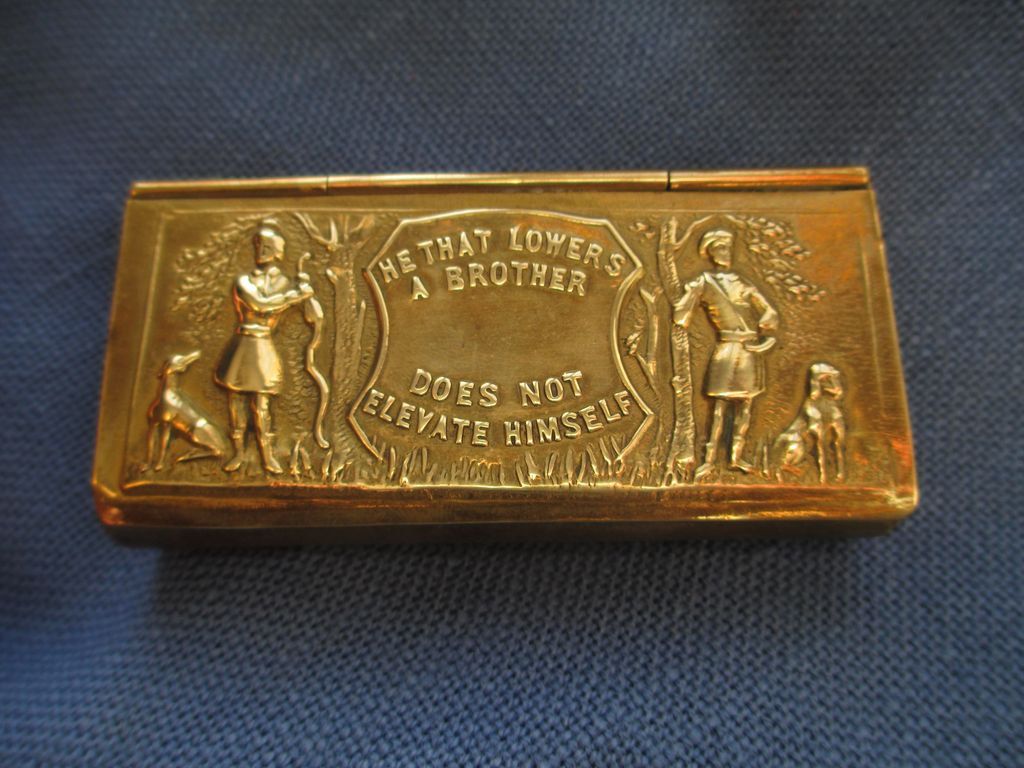 Antique Brass Snuff Box - British Antique Brass Snuff Box - British